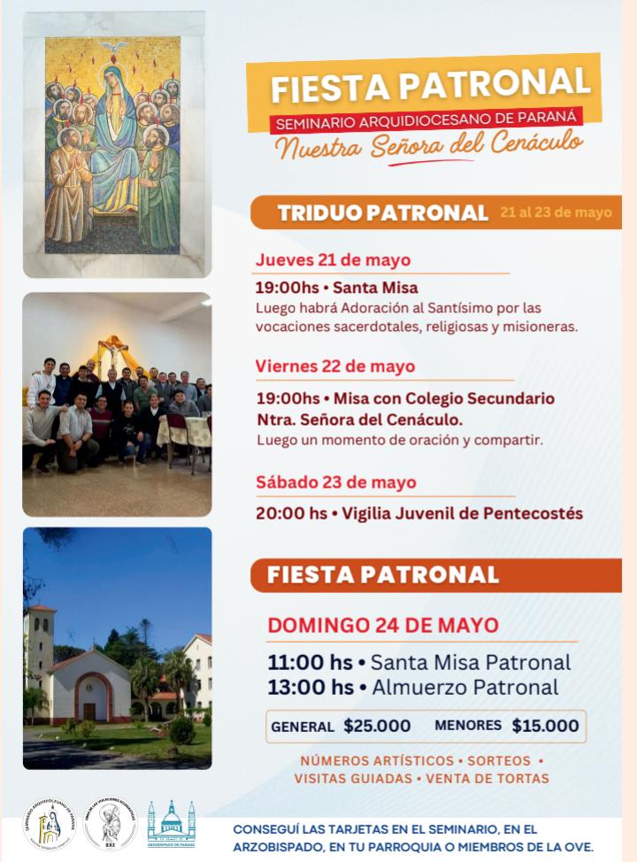Fiesta Patronal del Cenáculo 2026